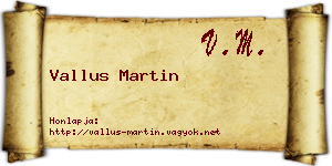 Vallus Martin névjegykártya