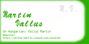 martin vallus business card
